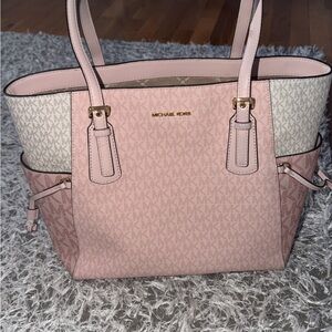 Michael Kors Pink and Cream Signature Tote